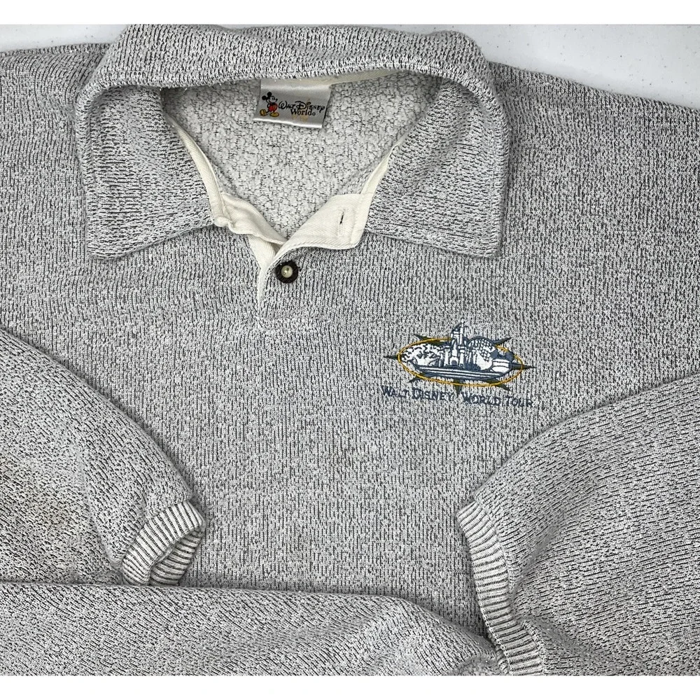 Vintage Walt Disney World Tour Sweater Sz L Sweatshirt Pullover 90s Embroidered